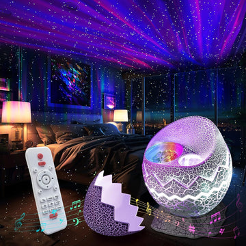 SUMKEA Star Projector, Dinosaur Egg, White Aurora Light