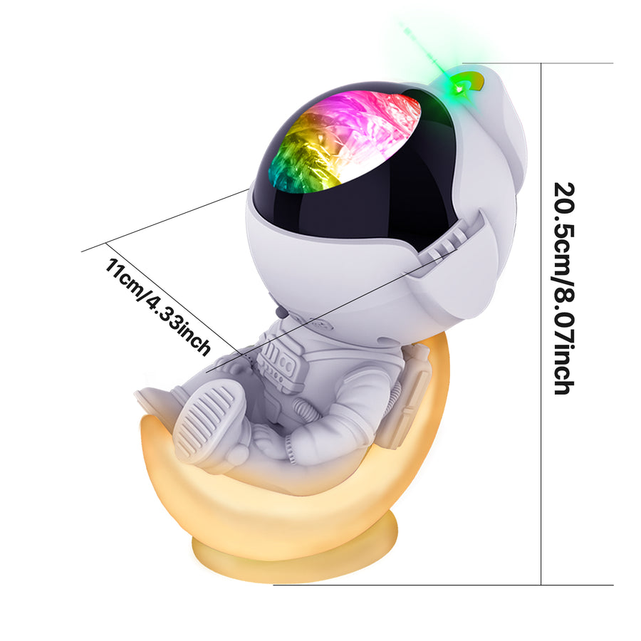 SUMKEA Aurora Light Projector, Space-man with Moon Base, White