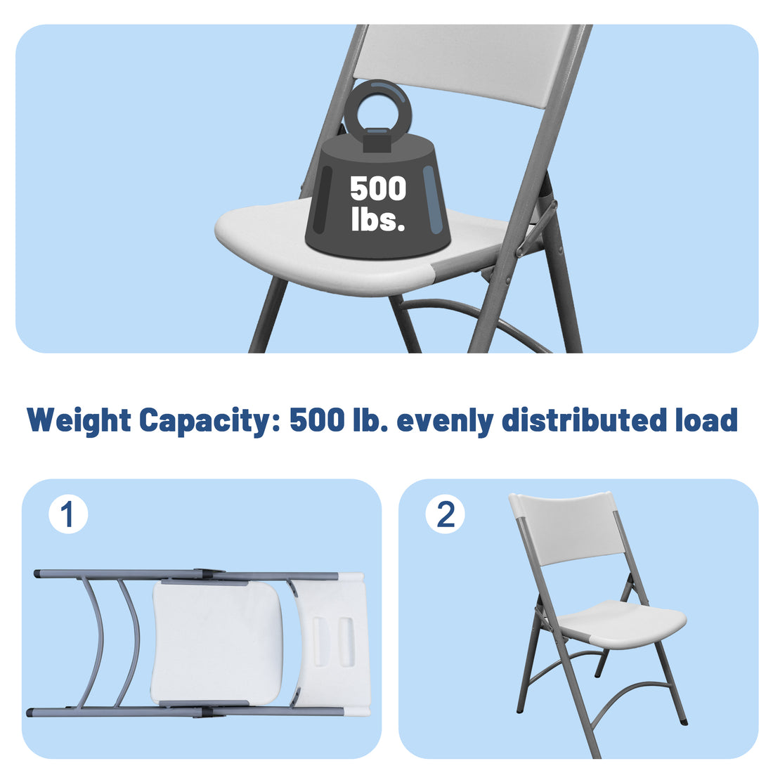 Folding chair weight discount capacity 500 lbs